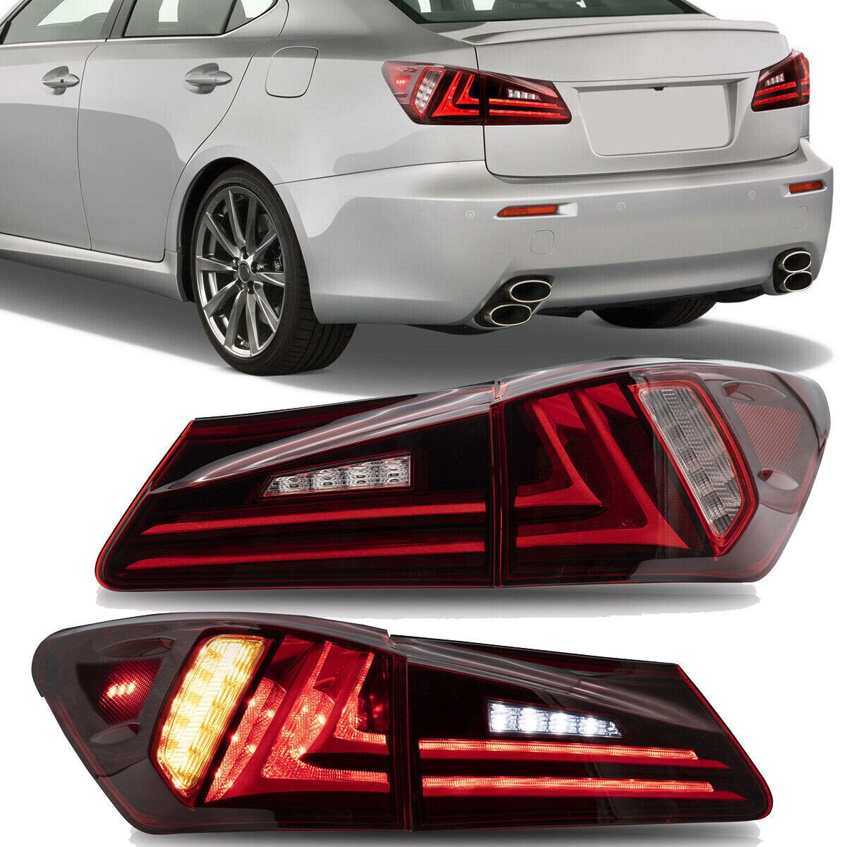 Tail Lights For Lexus IS250 350 ISF 2006 - 2014 - Image 2