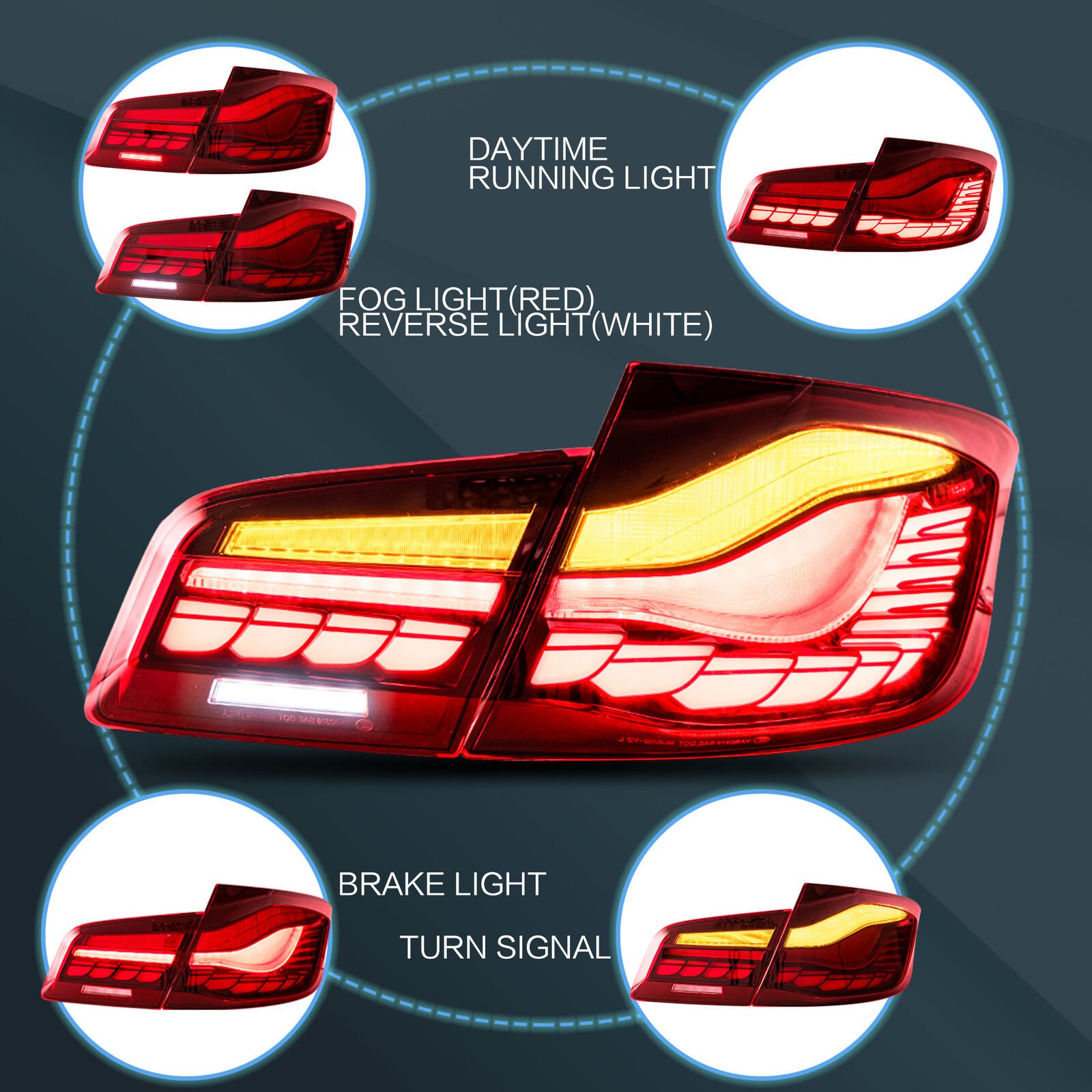 Tail Lights For BMW 5 Series F10 F18 2011 - 2017 - Image 2