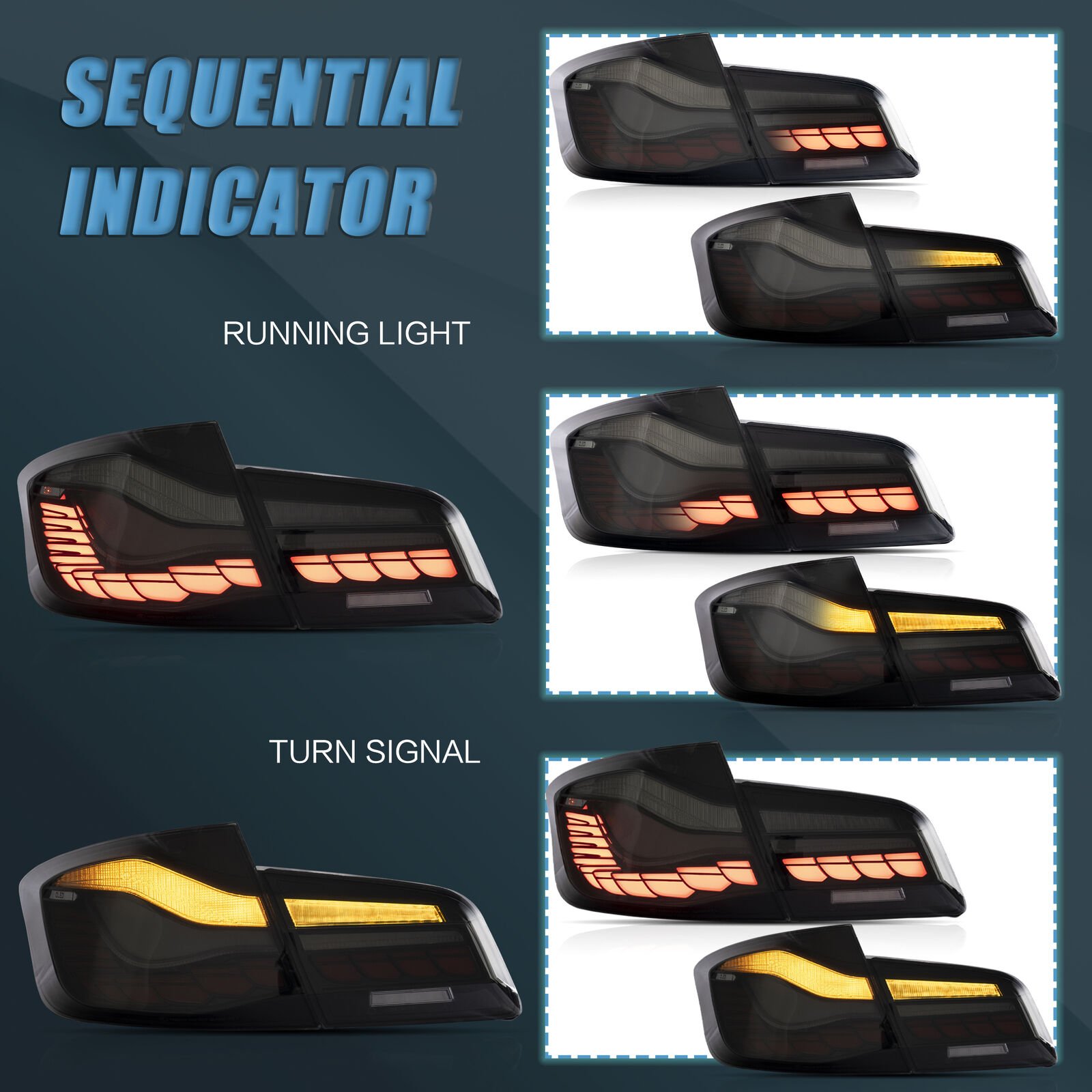 Tail Lights For BMW 5 Series F10 F18 2011 - 2017 - Image 11