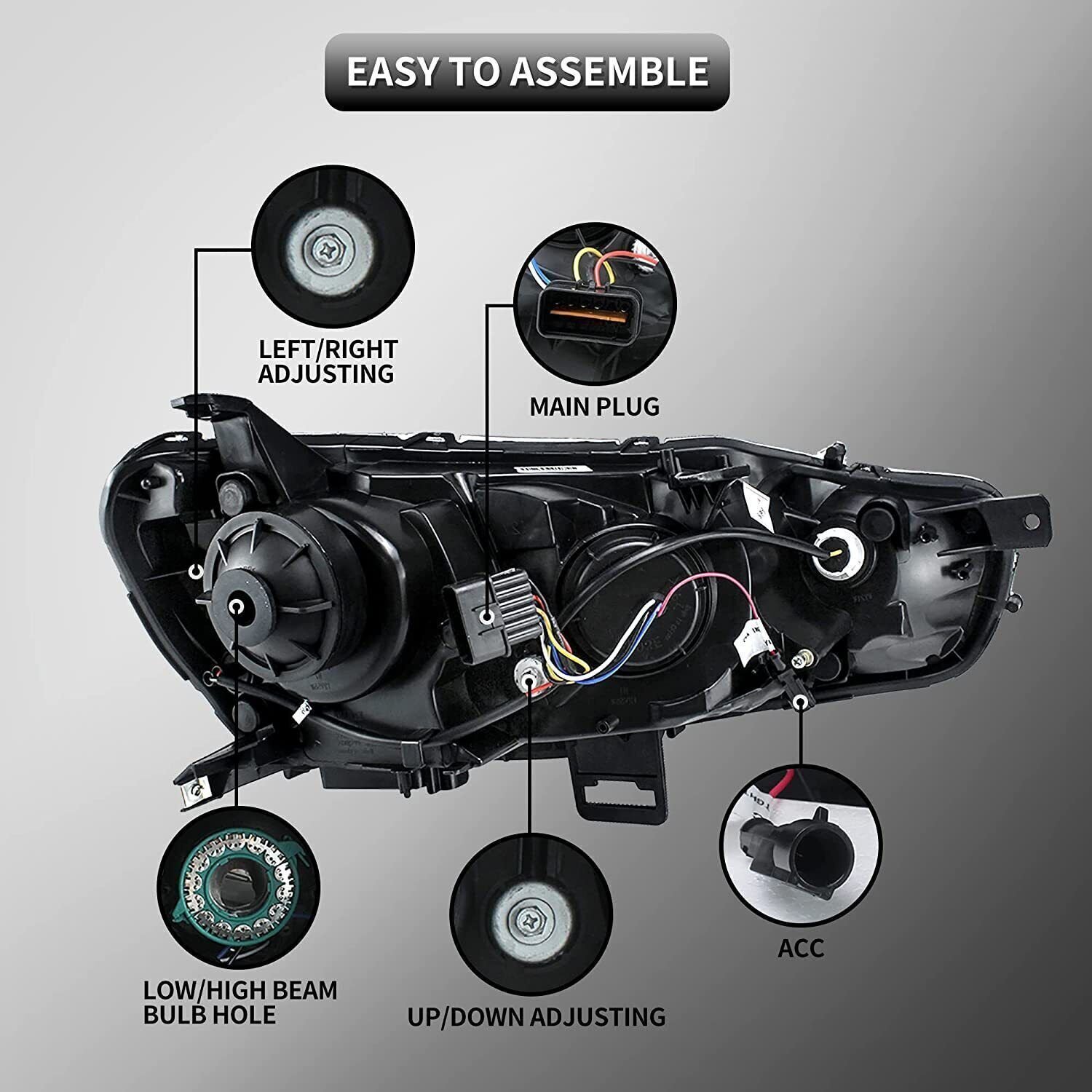 Headlights For Mitsubishi Lancer 2008 - 2017 Pair - Image 7