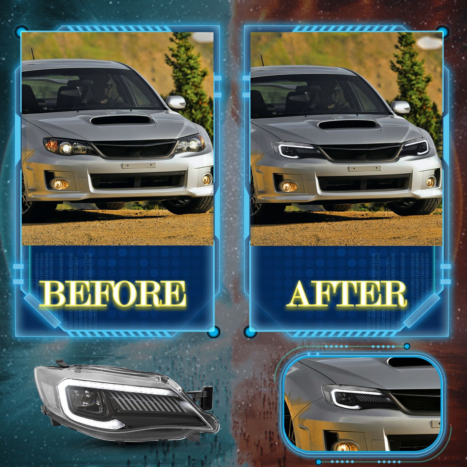 Headlights For Subaru Impreza 2008 - 2011 WRX 2008 - 2014 - Image 8