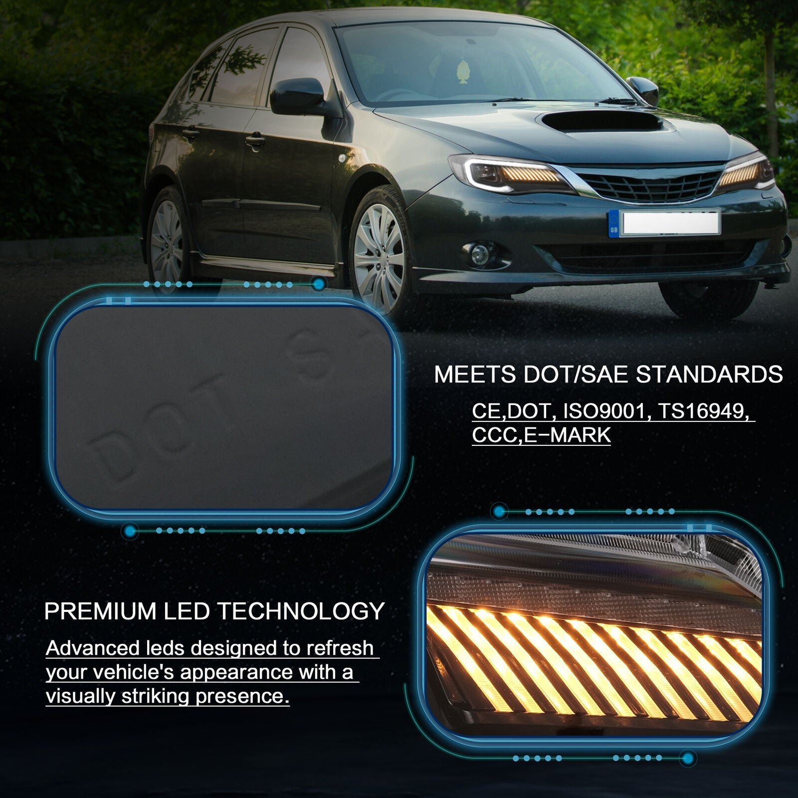 Headlights For Subaru Impreza 2008 - 2011 WRX 2008 - 2014 - Image 2