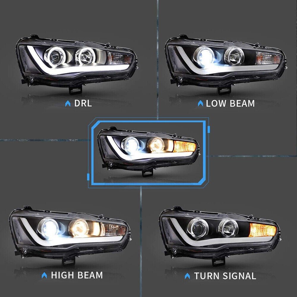 Headlights For Lancer CF CJ EVO X Sedan 2007 - 2018 - Image 6