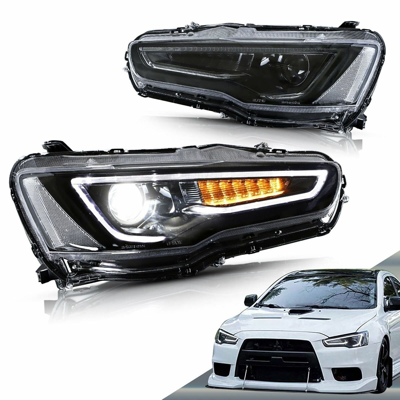 Headlights For Mitsubishi Lancer 2008 - 2017 Pair