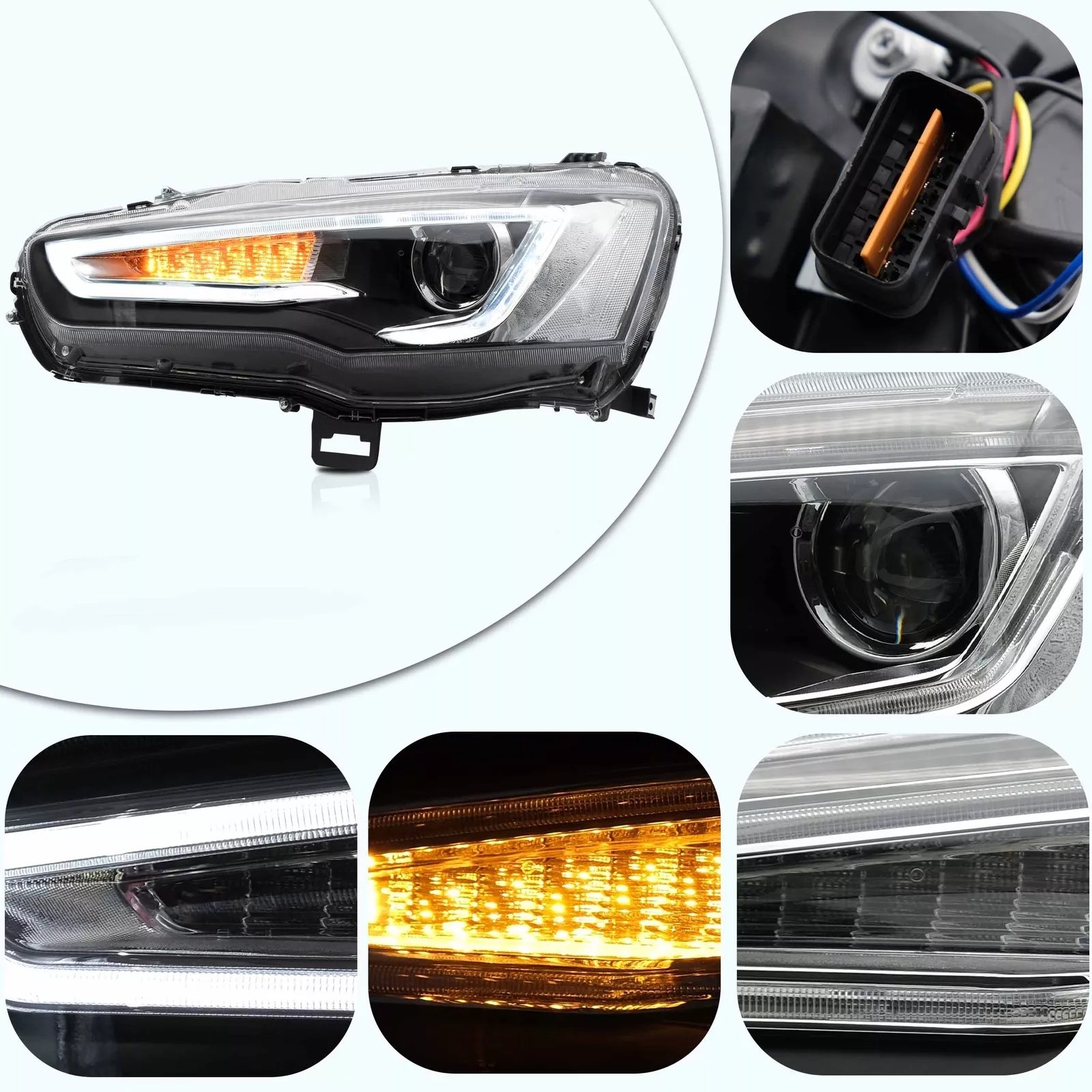 Headlights For Mitsubishi Lancer 2008 - 2017 Pair - Image 19