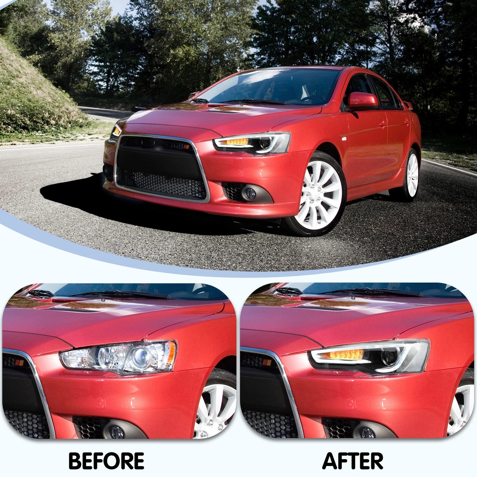 Headlights For Mitsubishi Lancer 2008 - 2017 Pair - Image 17