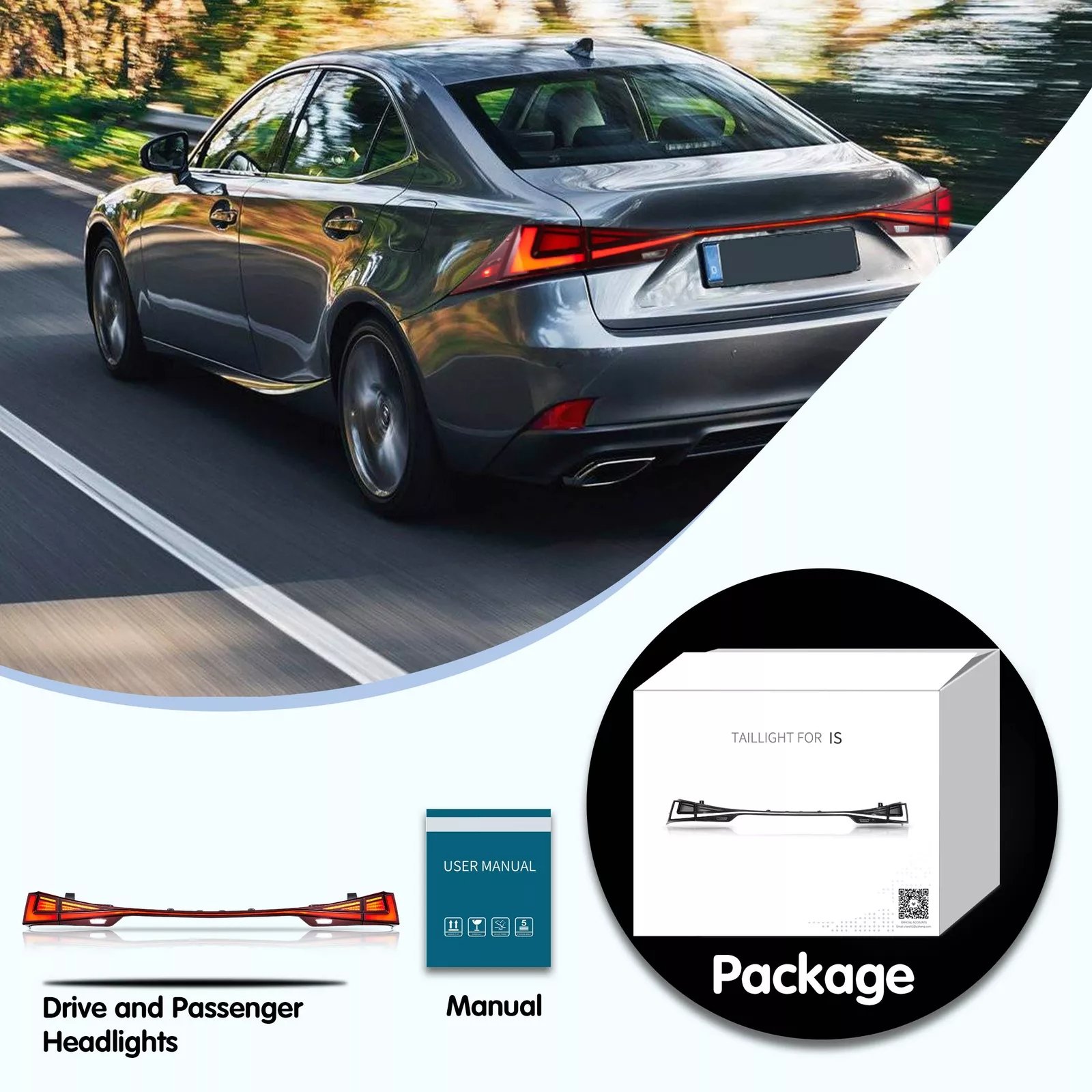 Tail Lights Pair For 2014-19 Lexus IS250 300h 350F Start-up & Sequential - Image 4