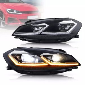 Headlights For Volkswagen 2018 - 2021 VW Golf 7.5 MK7.5 Pair