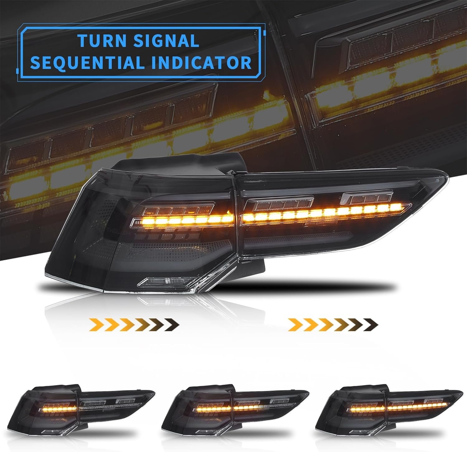Tail Lights for Golf Volkswagen VW MK8 Hatchback With Sequential Turn Signals Pair - Image 13
