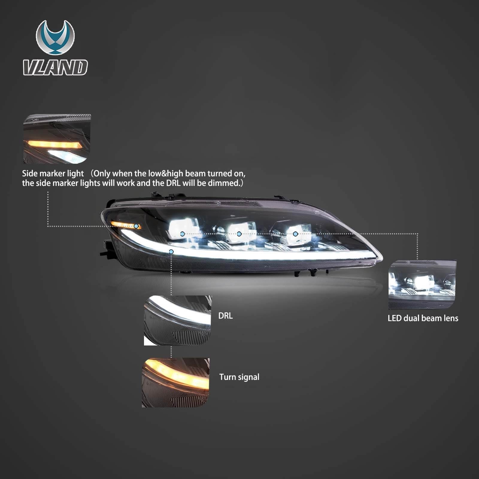 Projector Headlights For Mazda 6 2003 - 2008 Pair - Image 11