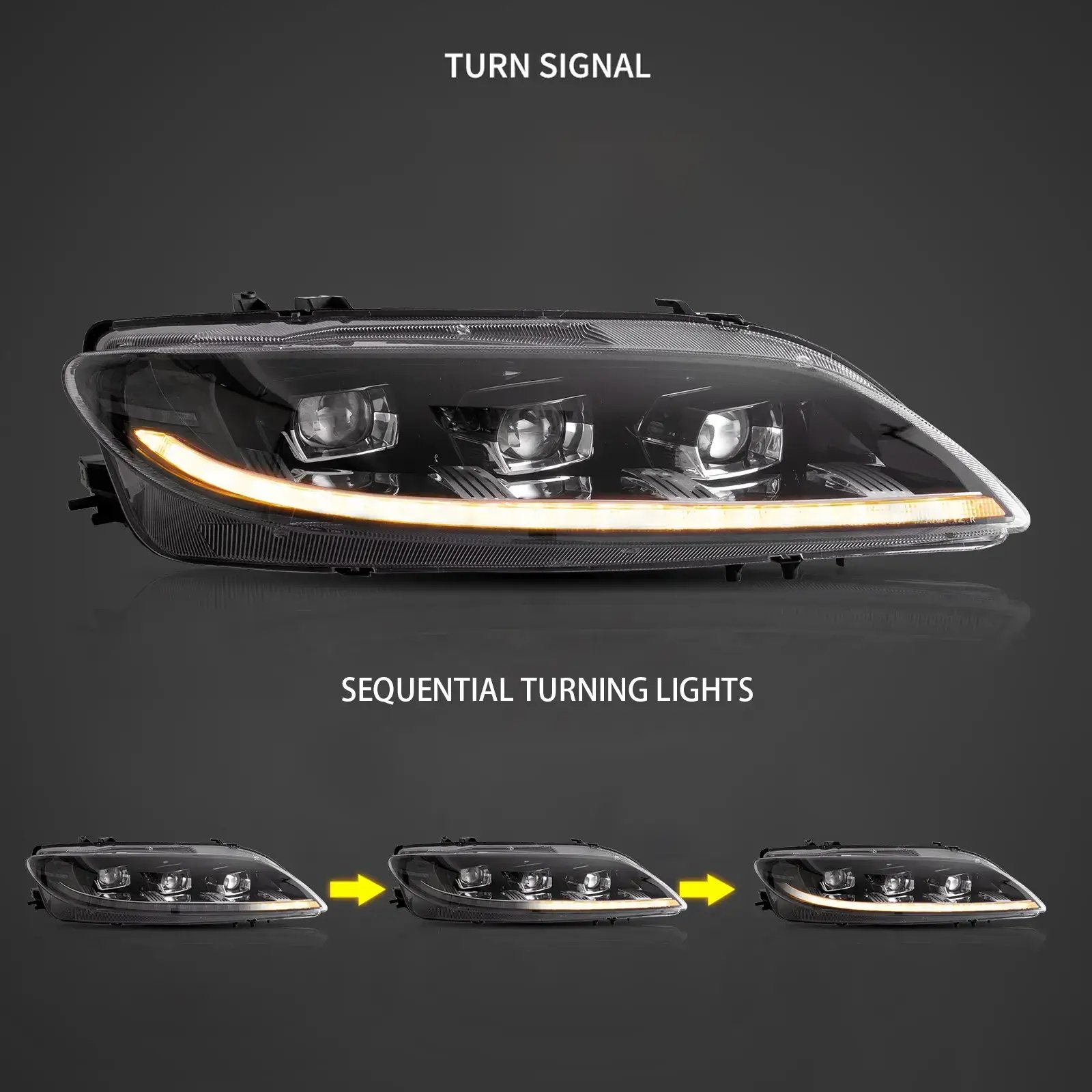 Projector Headlights For Mazda 6 2003 - 2008 Pair - Image 10