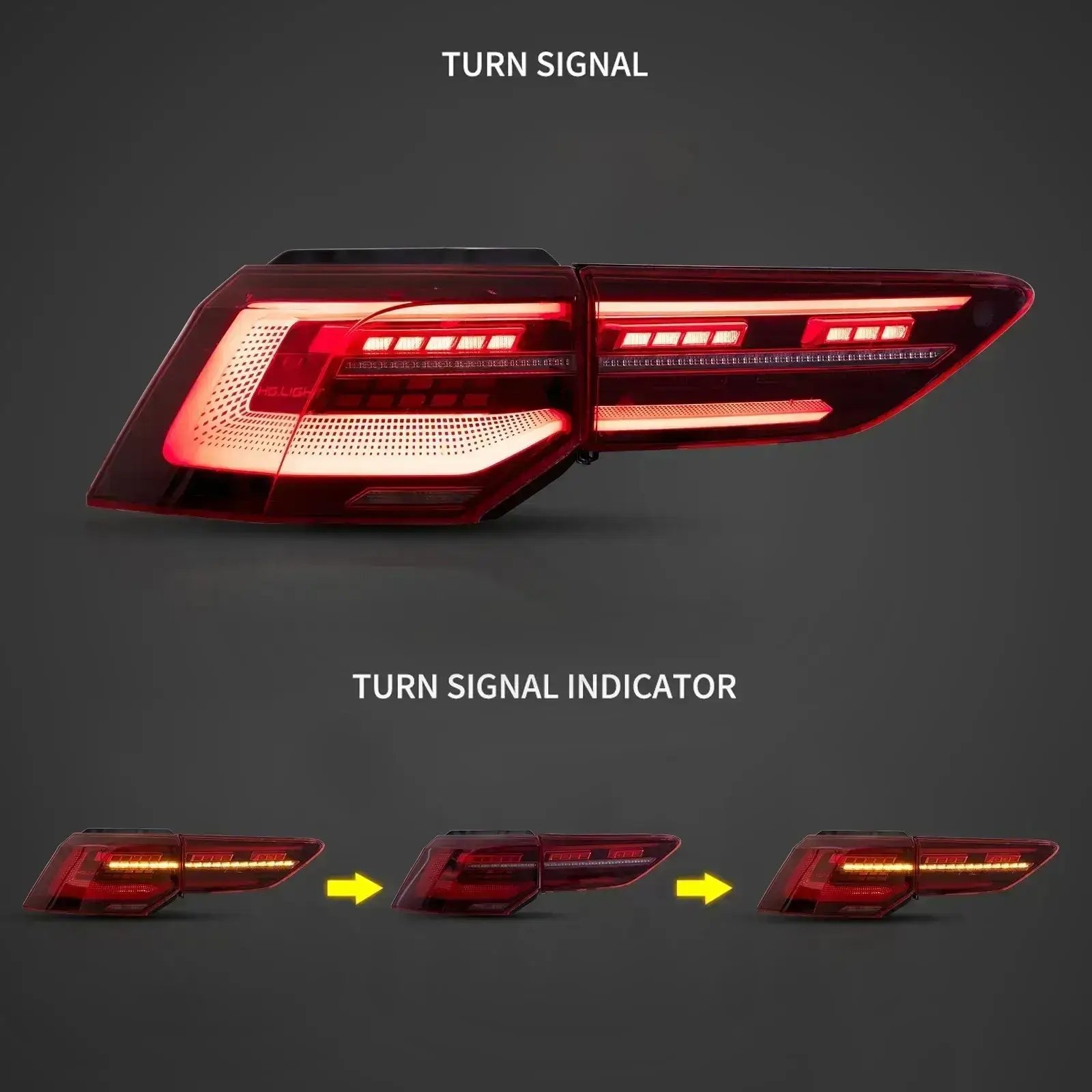Tail Lights for Golf Volkswagen VW MK8 Hatchback With Sequential Turn Signals Pair - Image 3
