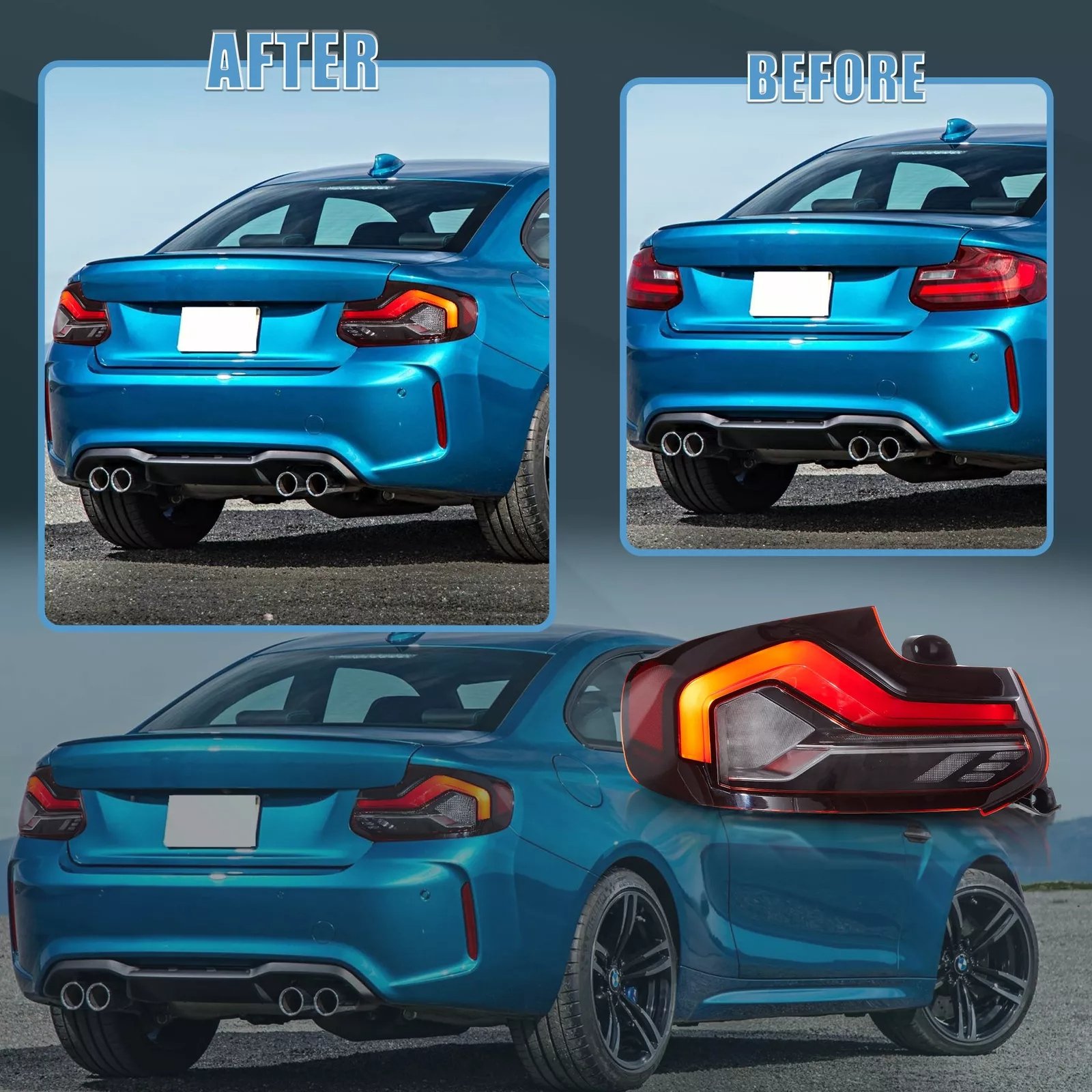 Tail Lights For 2014-20 BMW 2Series F22 F23 M2 Pair - Image 4