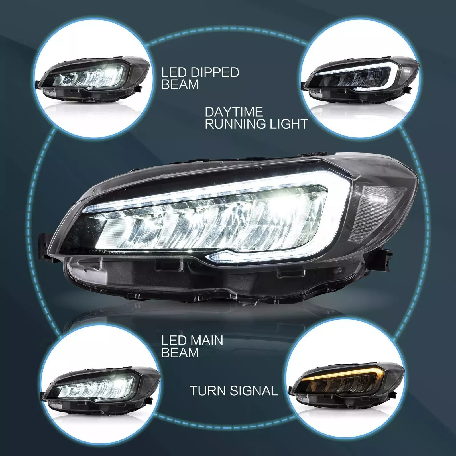 Headlights For Subaru WRX 2015-21 Pair - Image 4