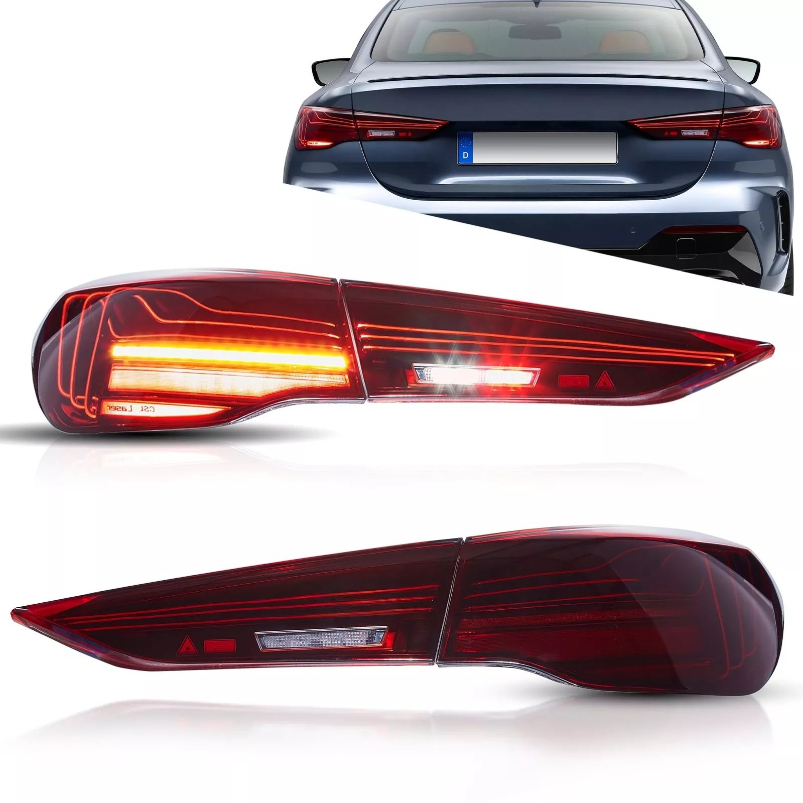 Tail Lights Pair For BMW 4 Series G22 G23 G26 G82 2020 - 2024 with Sequential