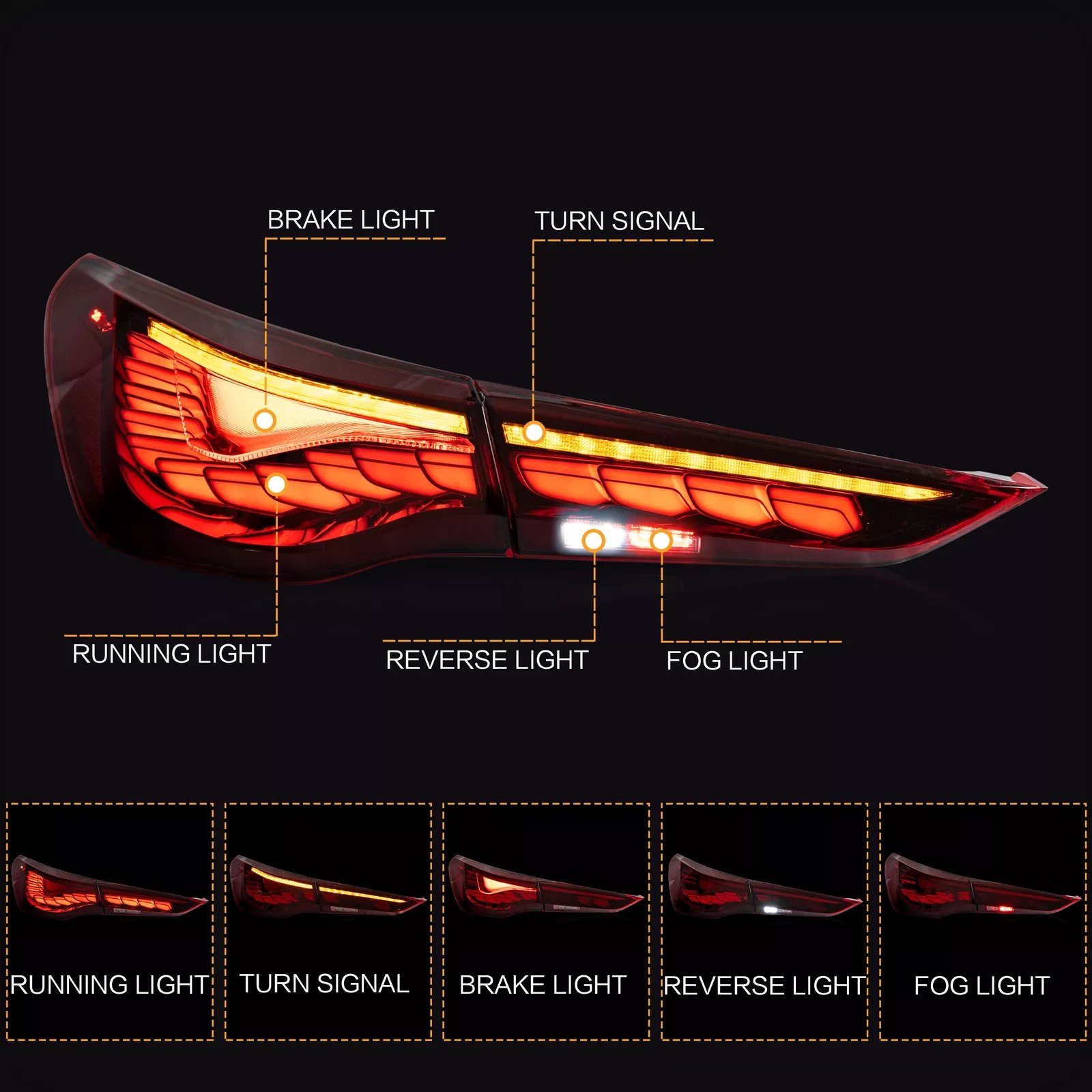 Tail Lights For BMW 4Series G22 G23 G26 G28 2020 - 2024 Pair - Image 7