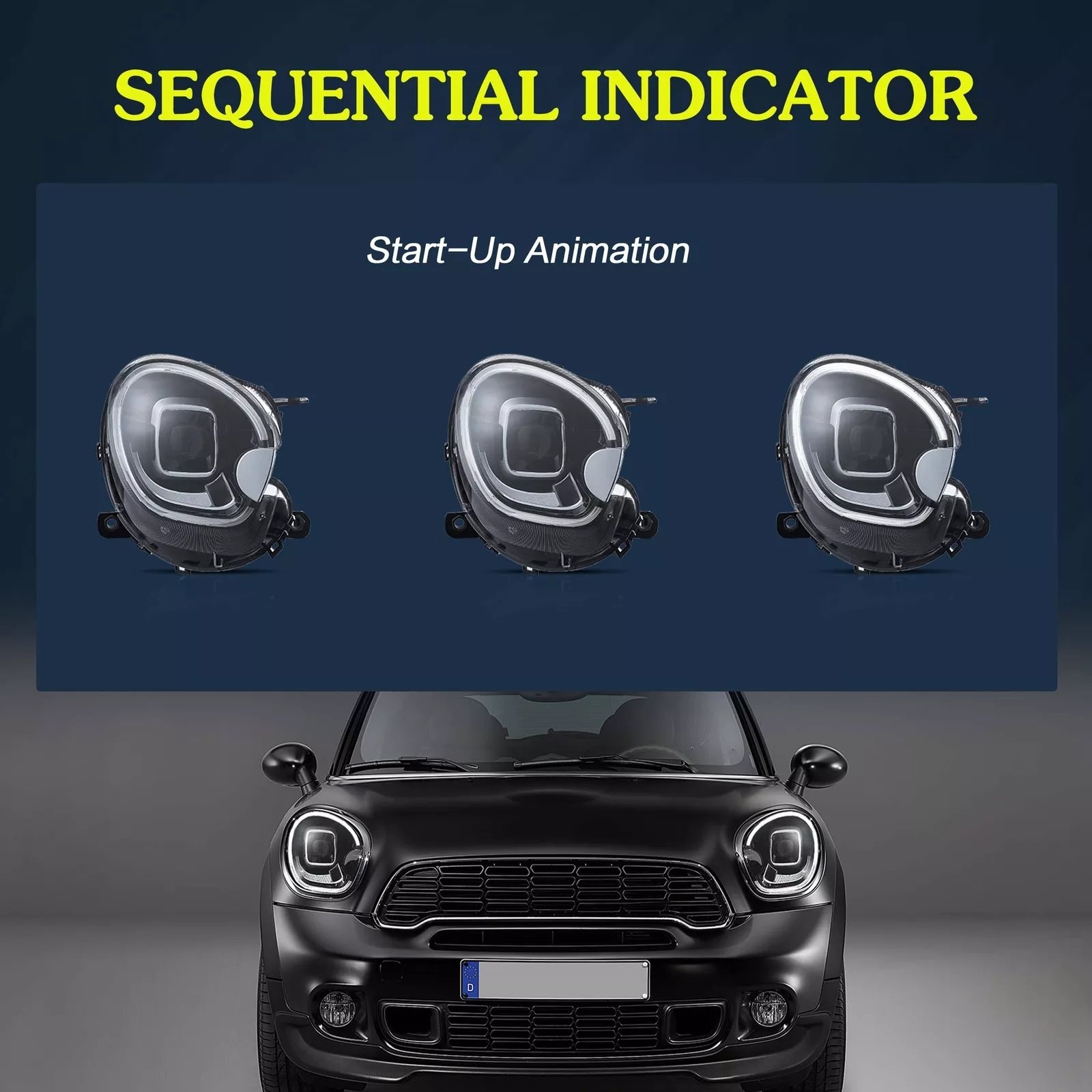 Headlights For 2010-16 Mini Cooper Countryman R60 Pair - Image 5