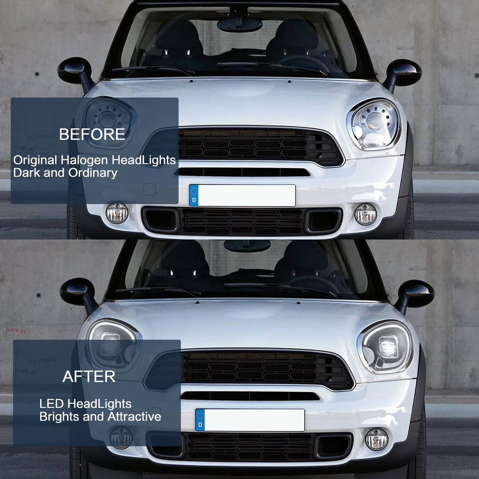 Headlights For 2010-16 Mini Cooper Countryman R60 Pair - Image 3