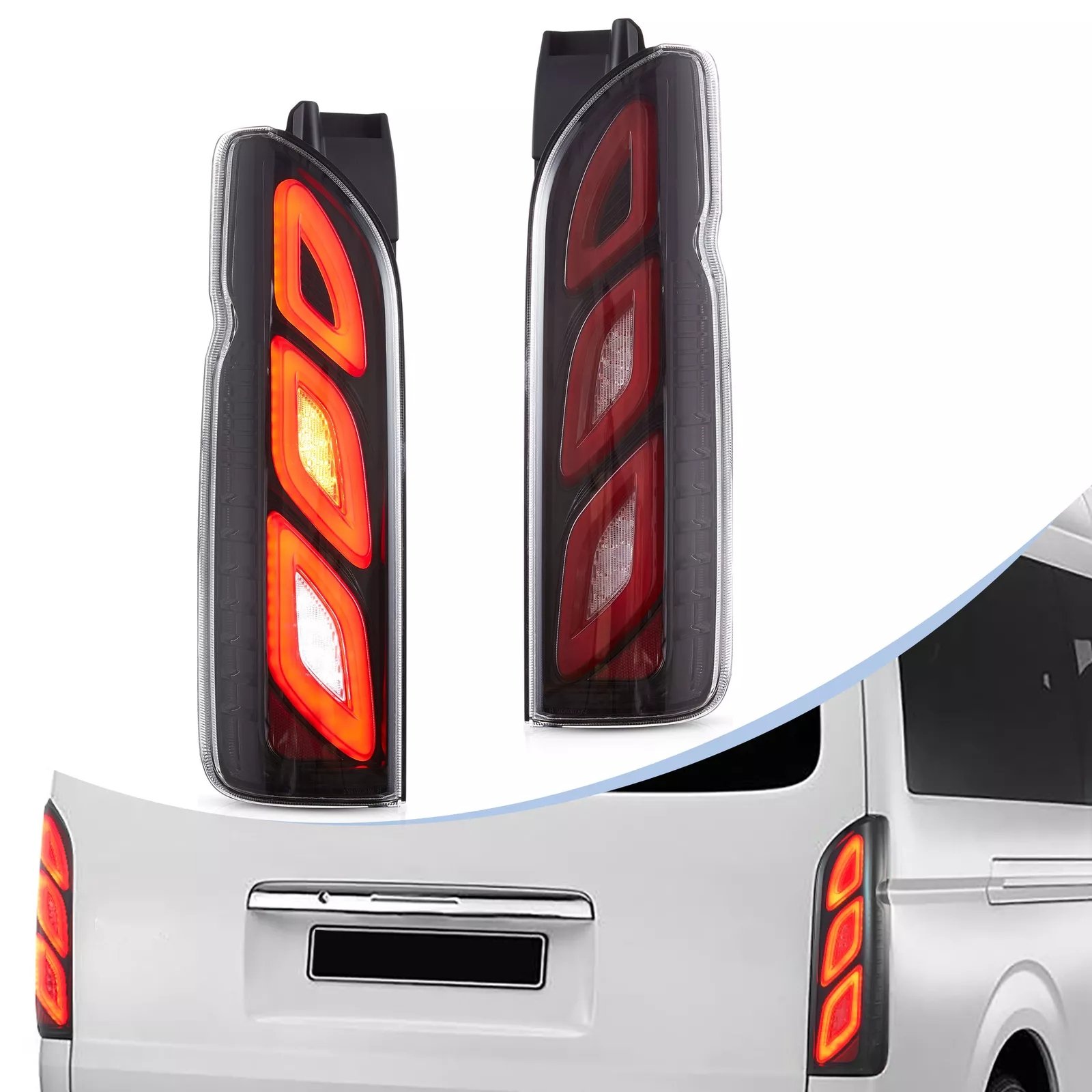 Tail Lights Fit 2005 - 2018 Toyota Hiace Pair