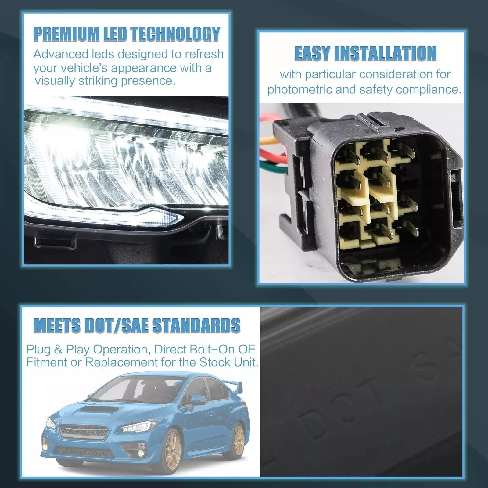 Headlights For Subaru WRX 2015-21 Pair - Image 8