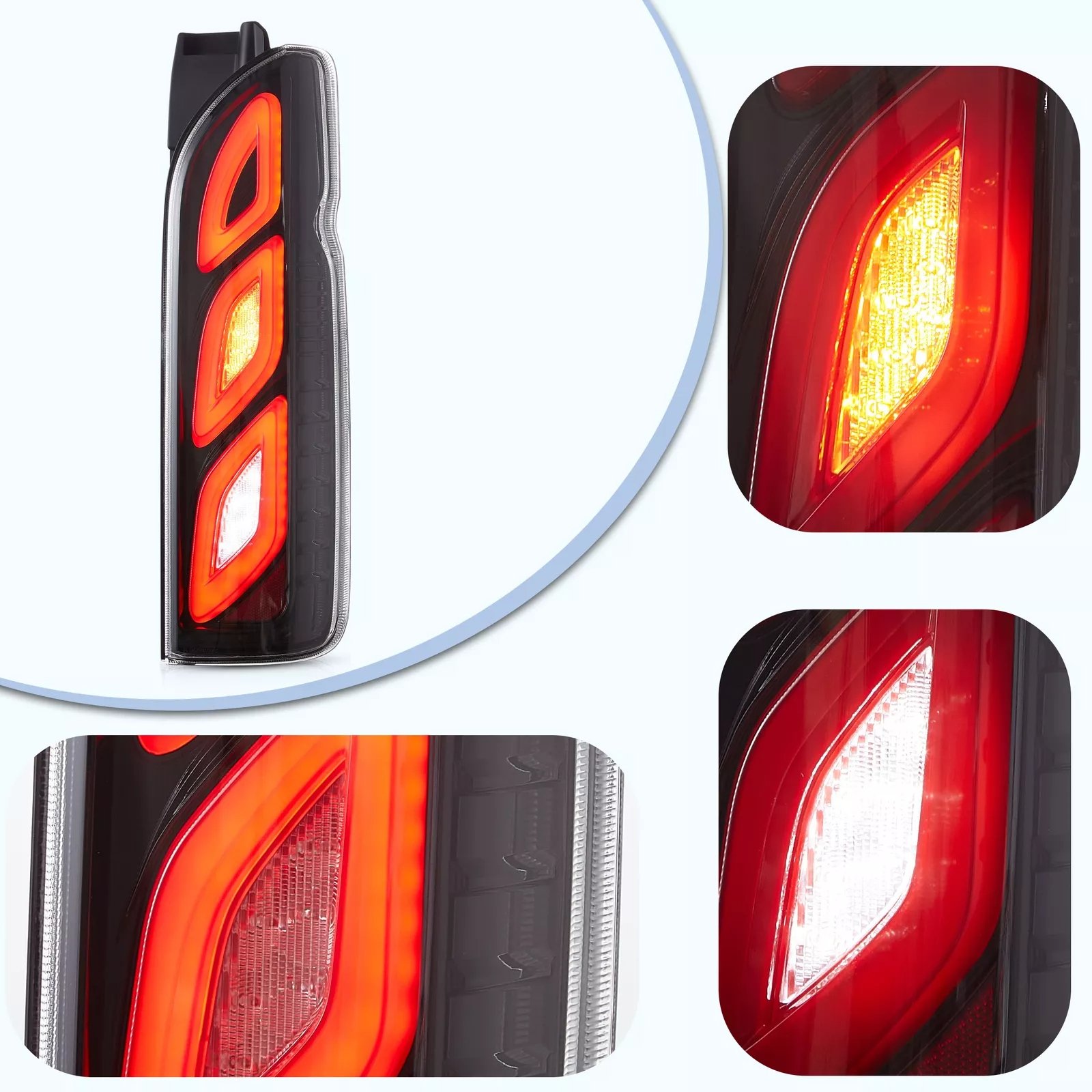 Tail Lights Fit 2005 - 2018 Toyota Hiace Pair - Image 8