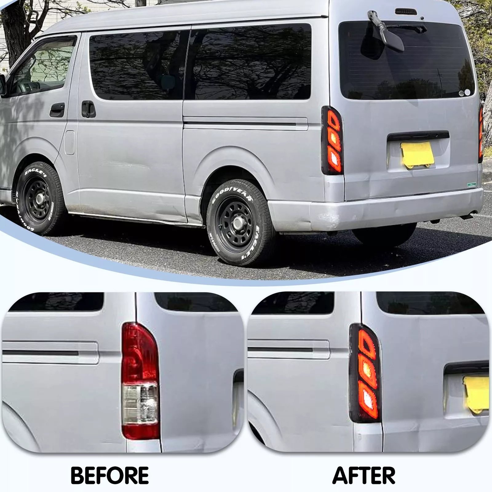 Tail Lights Fit 2005 - 2018 Toyota Hiace Pair - Image 4