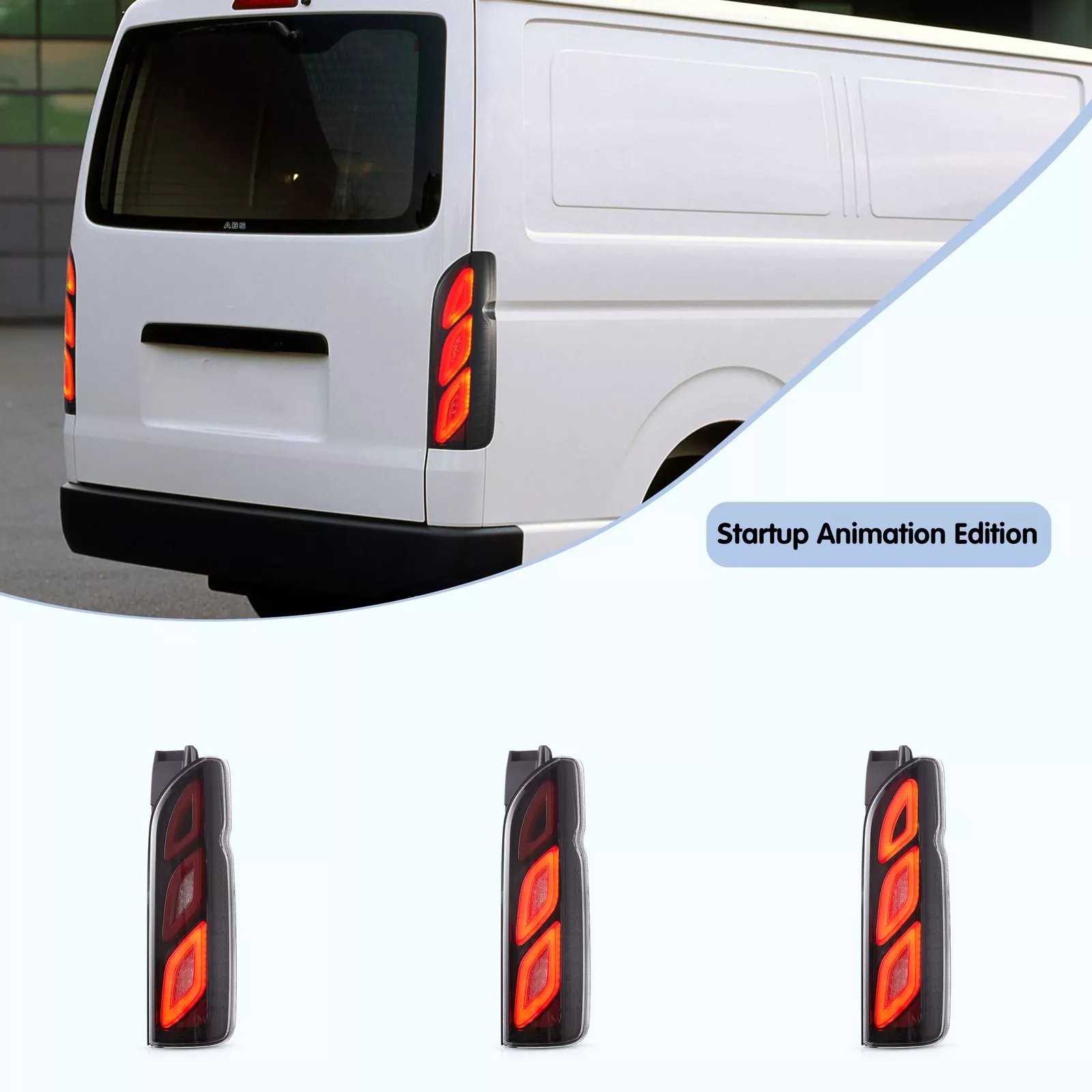 Tail Lights Fit 2005 - 2018 Toyota Hiace Pair - Image 3