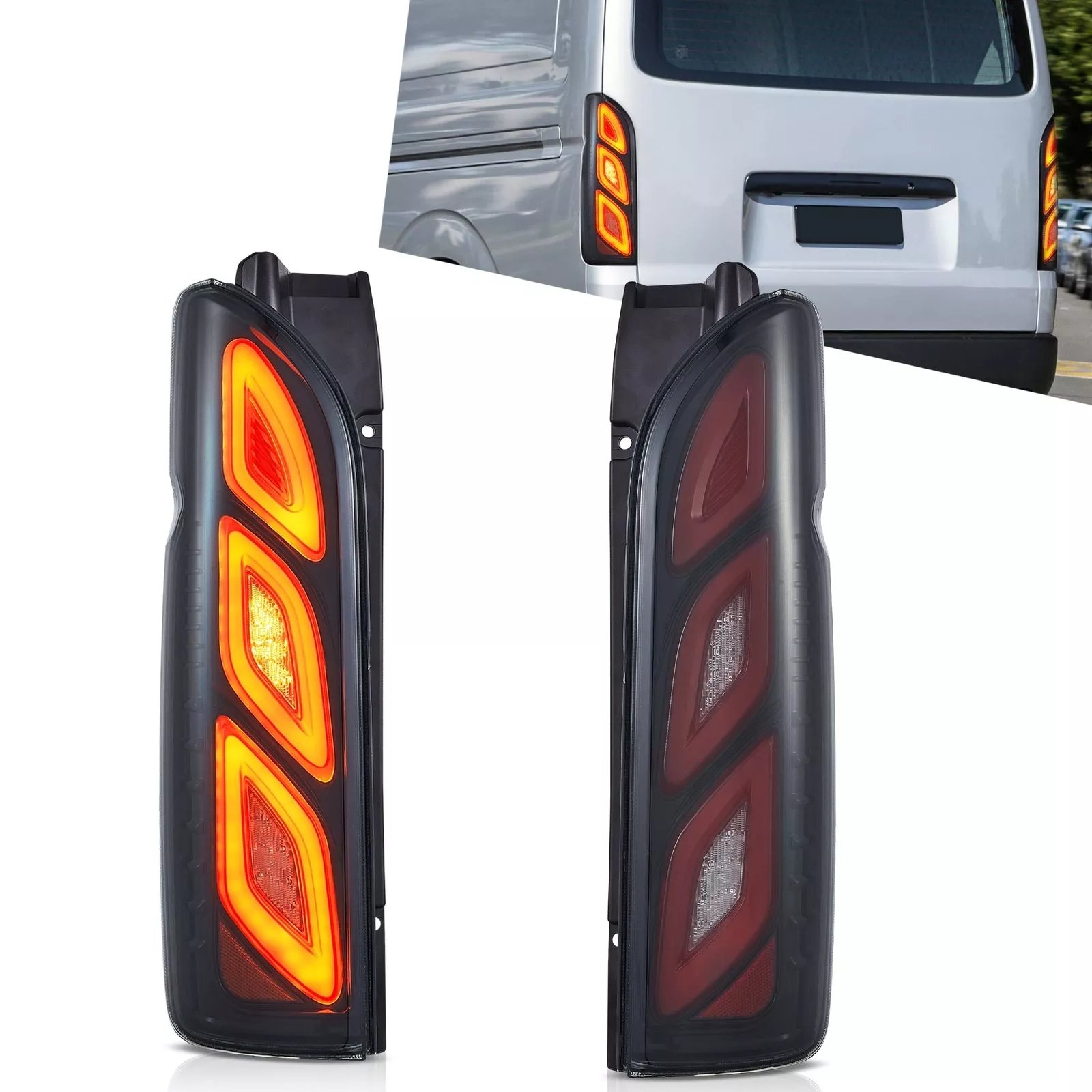 Tail Lights Fit 2005 - 2018 Toyota Hiace Pair - Image 9