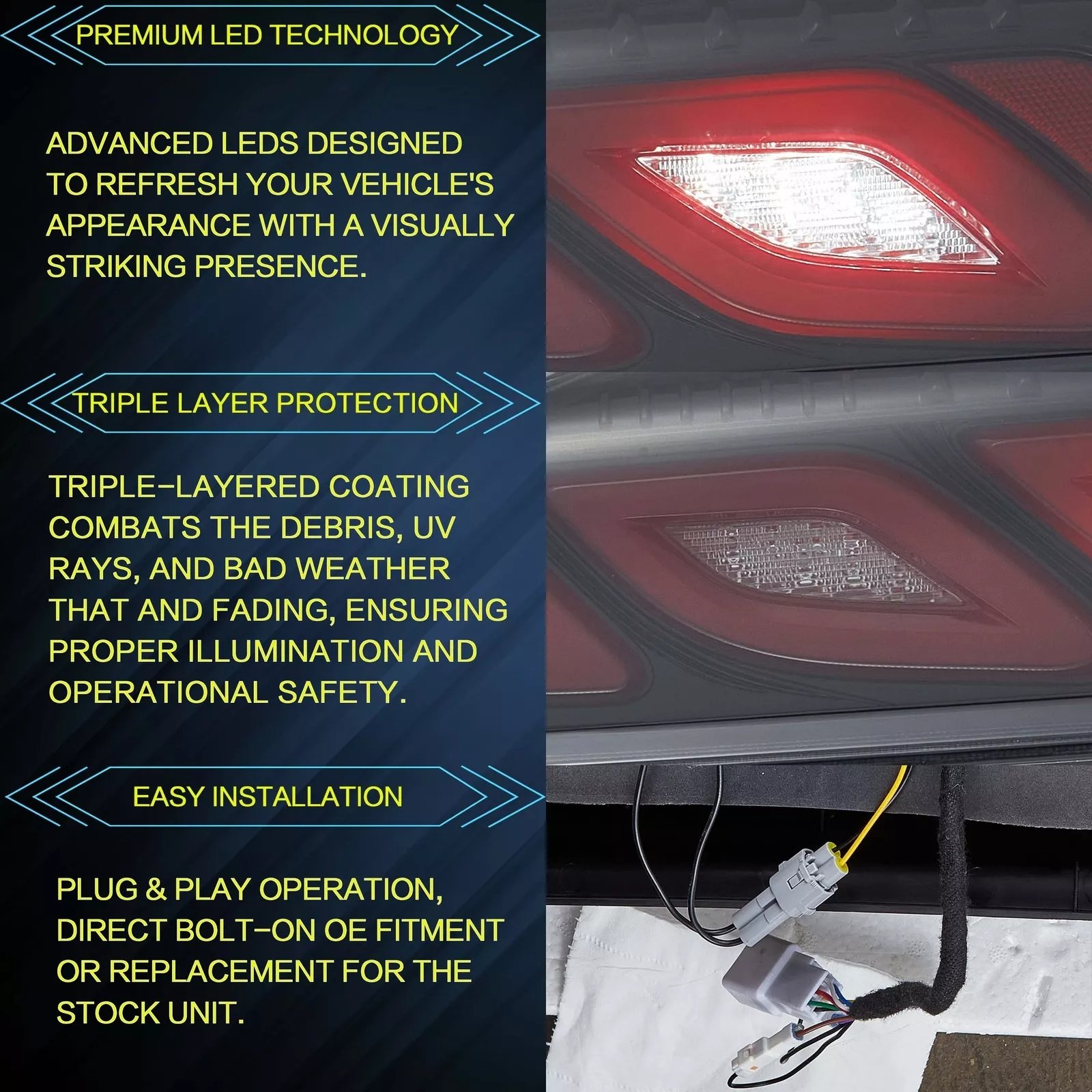 Tail Lights Fit 2005 - 2018 Toyota Hiace Pair - Image 14