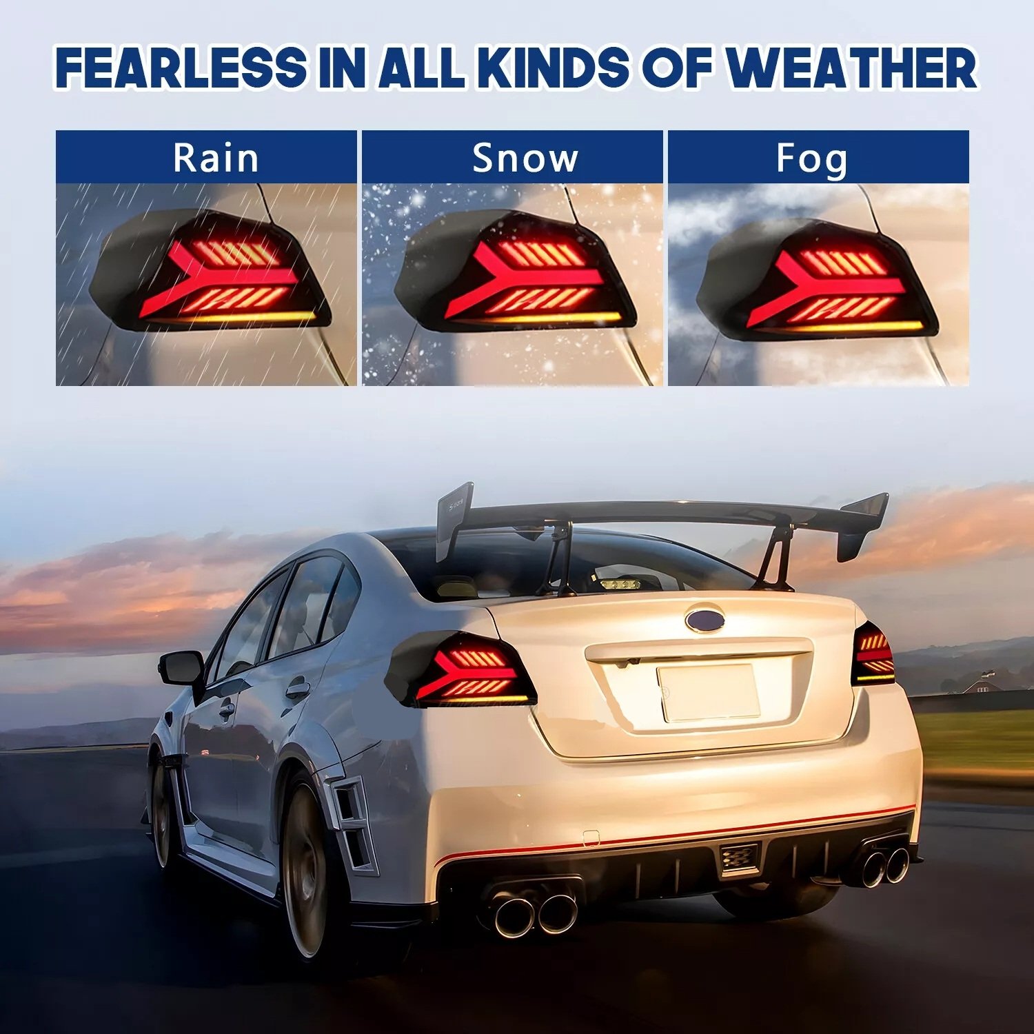 Clear Tail Lights For Subaru WRX 2014 - 2021 Pair - Image 3