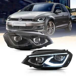 VLAND Headlights for Volkswagen 15 - 17 VW Golf MK7 LED Dual Beam Projector Pair