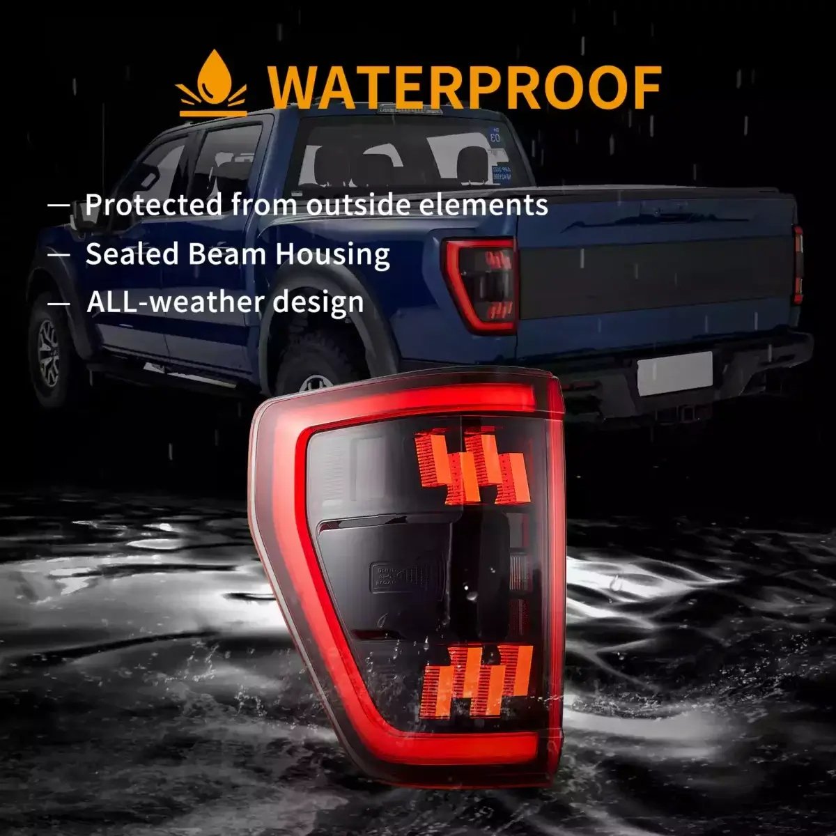 VLAND Pair Tail Lights for 21-24 Ford F150 - Image 2