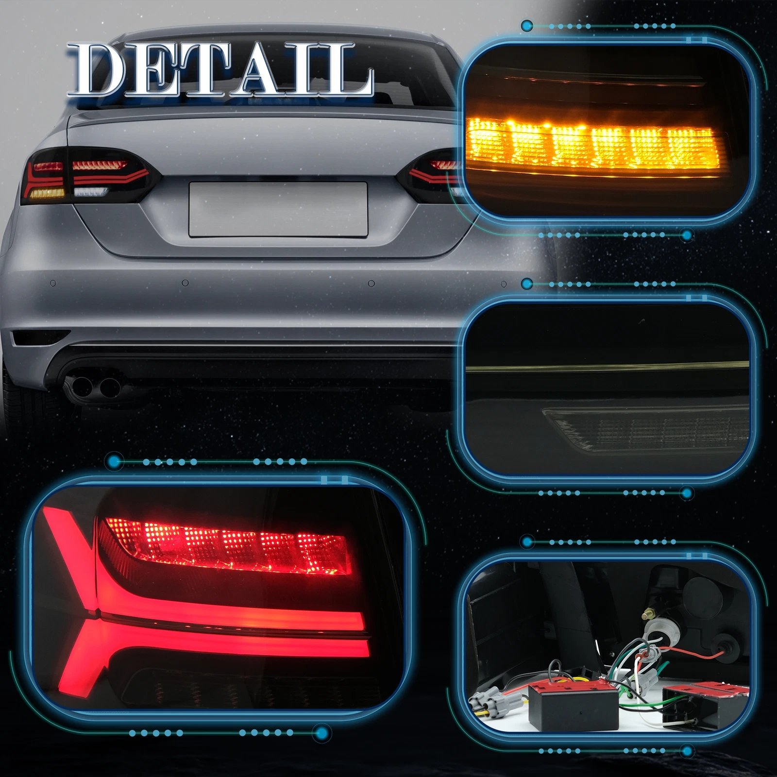 VLAND 2011-2014 Volkswagen Jetta VW MK6 Tail Lights With LED Sequential Pair - Image 15