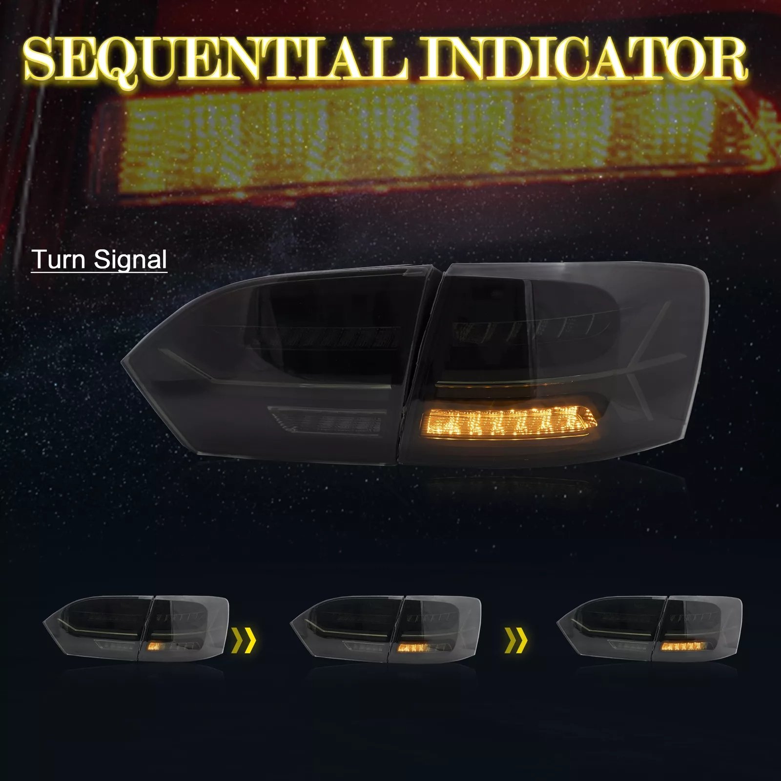 VLAND 2011-2014 Volkswagen Jetta VW MK6 Tail Lights With LED Sequential Pair - Image 17