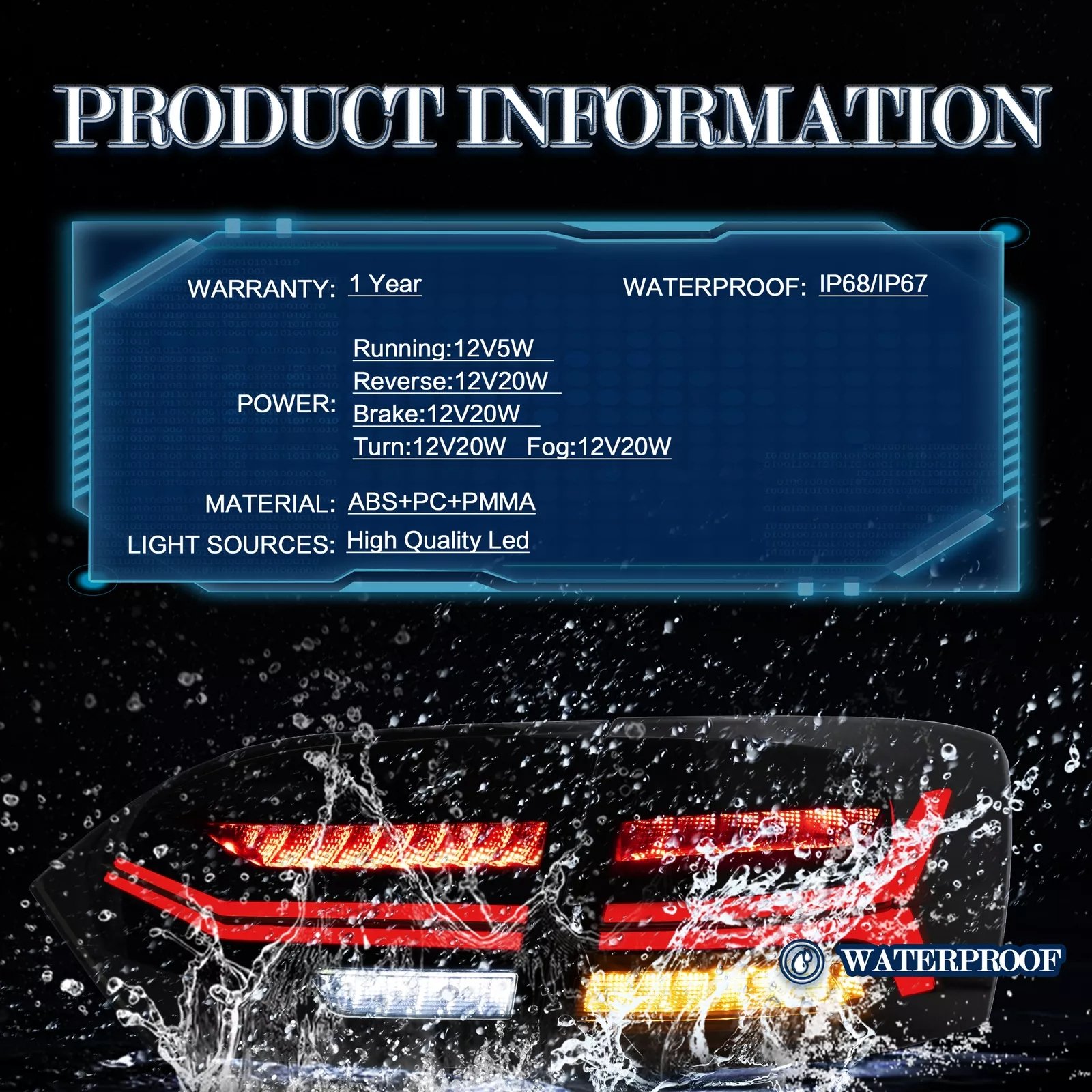 VLAND 2011-2014 Volkswagen Jetta VW MK6 Tail Lights With LED Sequential Pair - Image 18