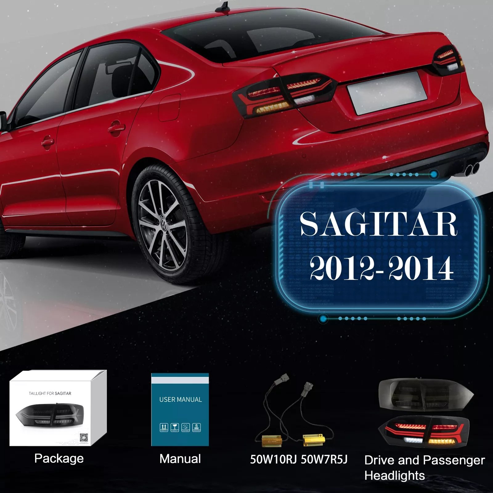 VLAND 2011-2014 Volkswagen Jetta VW MK6 Tail Lights With LED Sequential Pair - Image 21