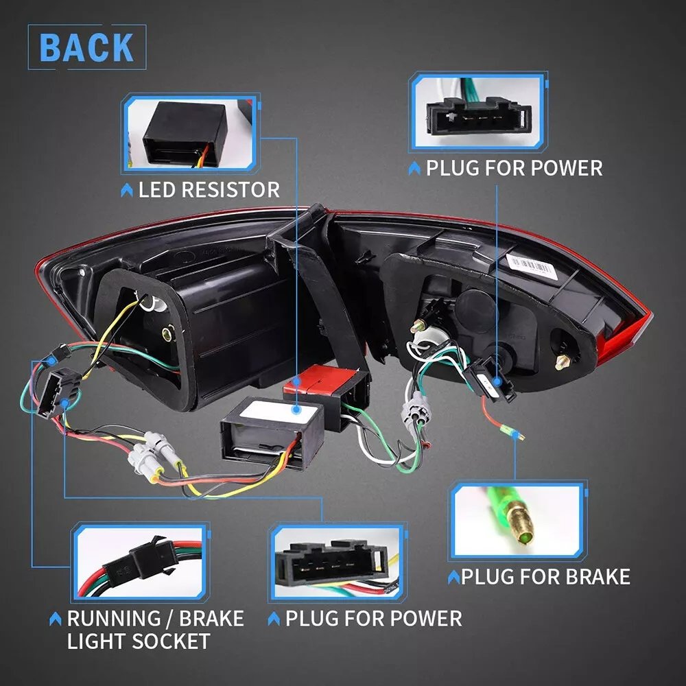 VLAND 2011-2014 Volkswagen Jetta VW MK6 Tail Lights With LED Sequential Pair - Image 5