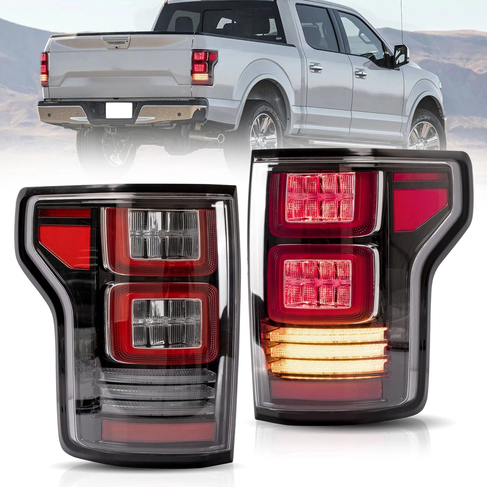 VLAND Tail Lights for Ford F150 15-20 13th Gen (P552) With Sequential Turn Signal Pair