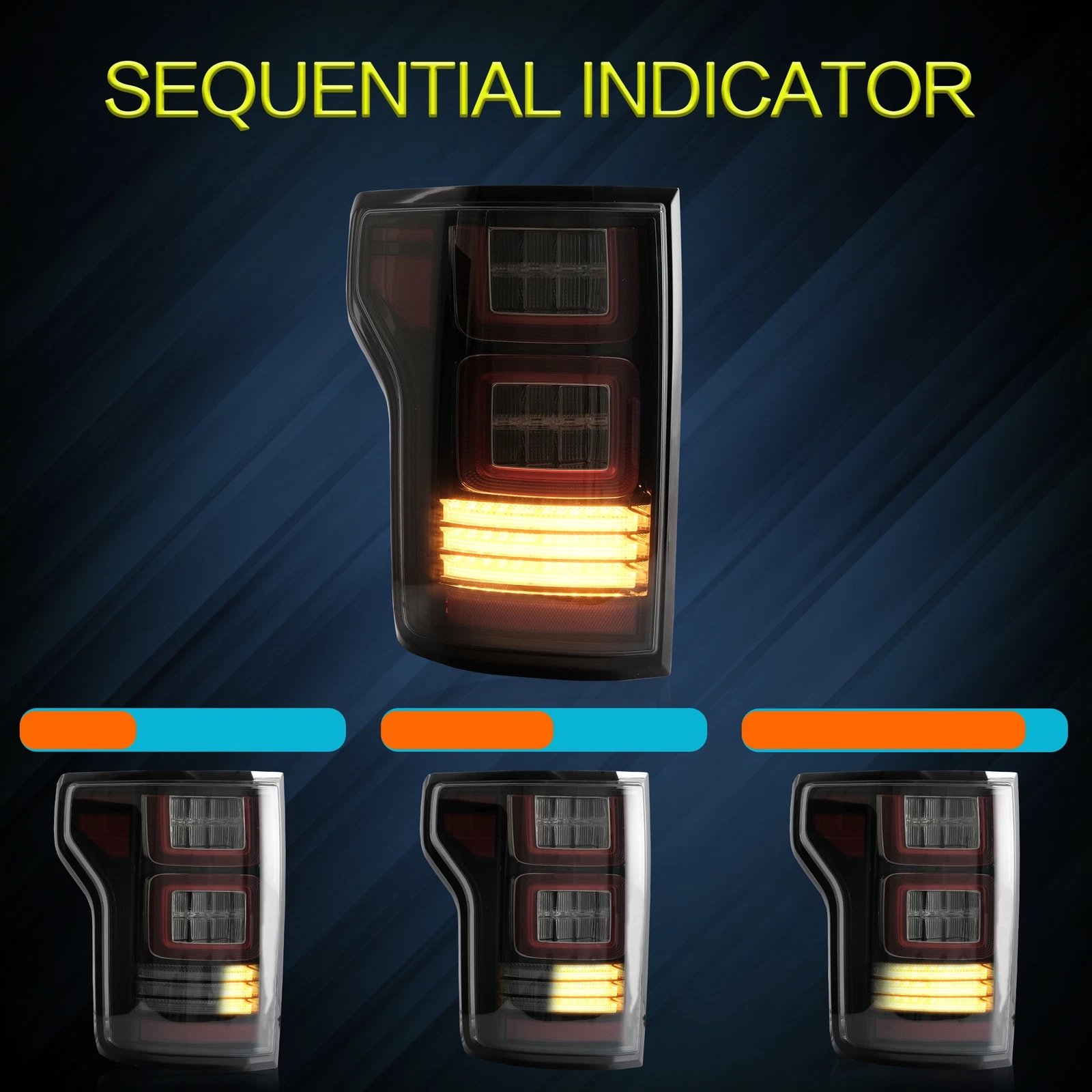 VLAND Tail Lights for Ford F150 15-20 13th Gen (P552) With Sequential Turn Signal Pair - Image 3