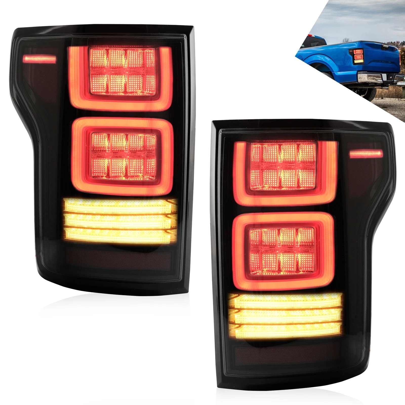 VLAND Tail Lights for Ford F150 15-20 13th Gen (P552) With Sequential Turn Signal Pair - Image 11