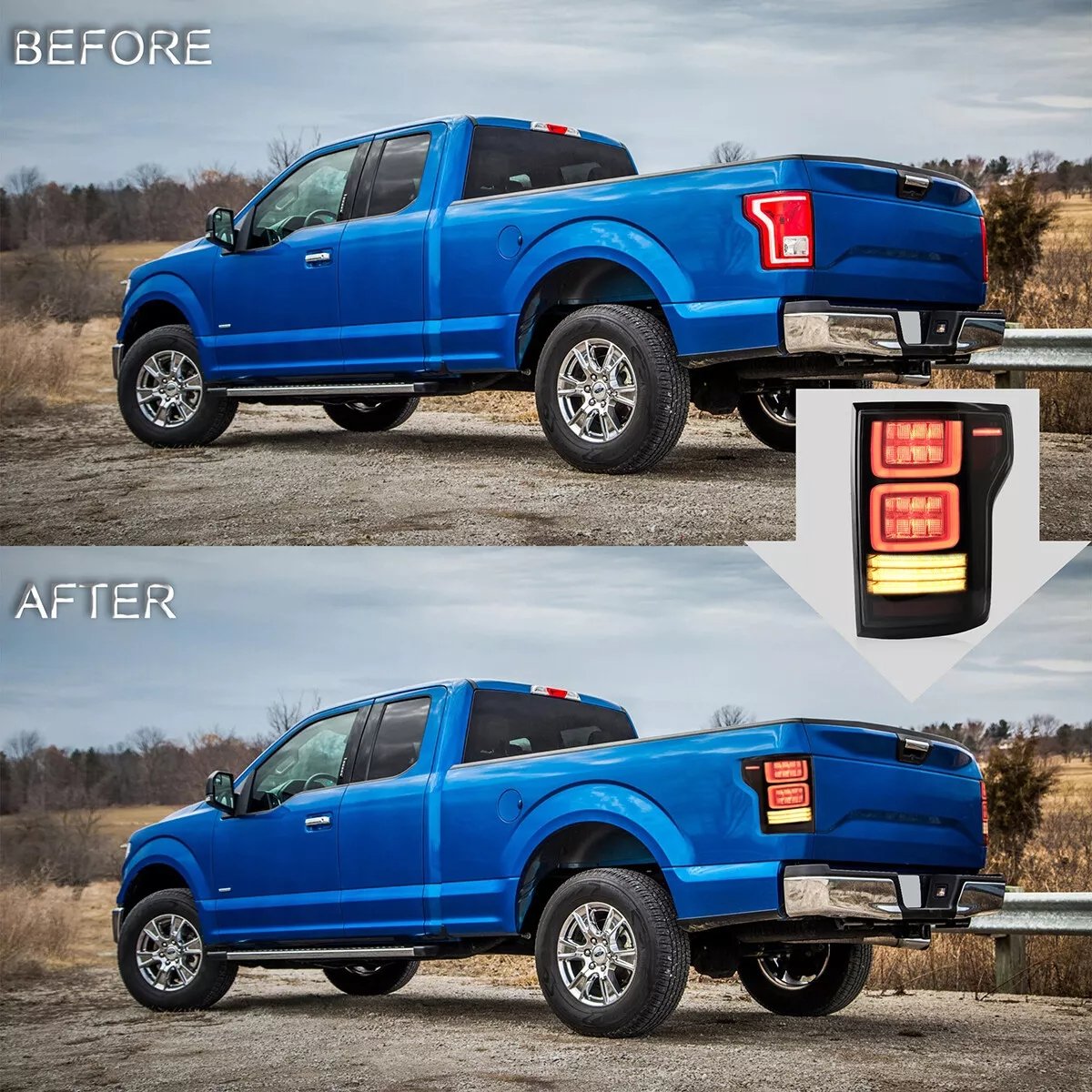 VLAND Tail Lights for Ford F150 15-20 13th Gen (P552) With Sequential Turn Signal Pair - Image 16