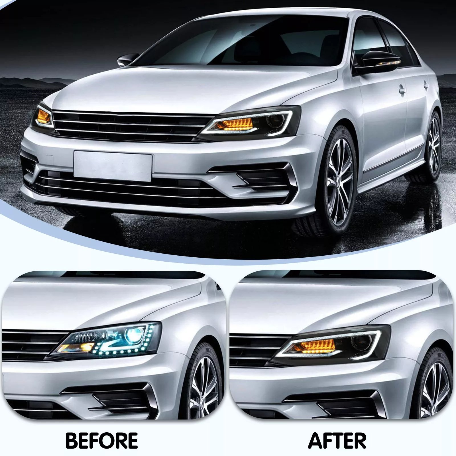 VLAND LED Headlights For Volkswagen 2011-2018 VW Jetta MK6 Pair - Image 5