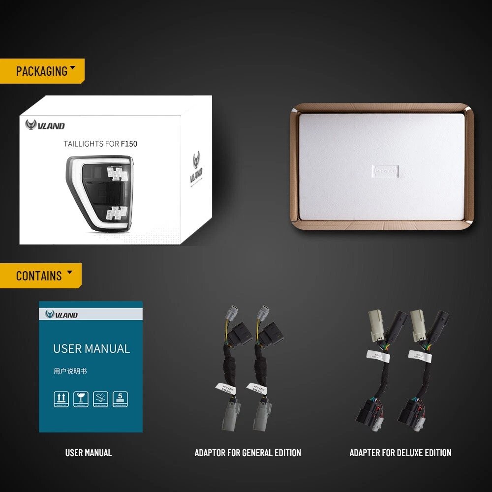 VLAND Pair Tail Lights for 21-24 Ford F150 - Image 22