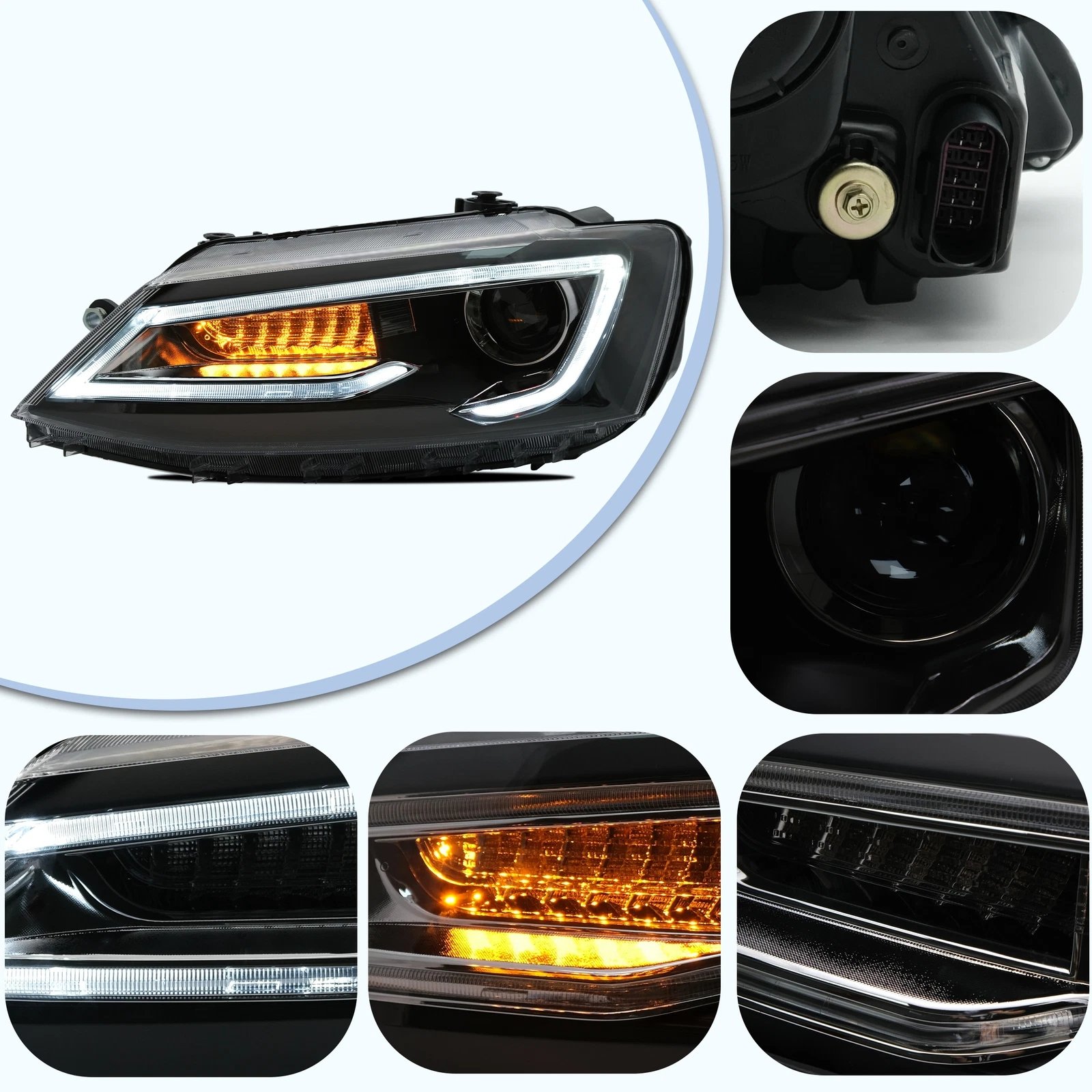 VLAND LED Headlights For Volkswagen 2011-2018 VW Jetta MK6 Pair - Image 9