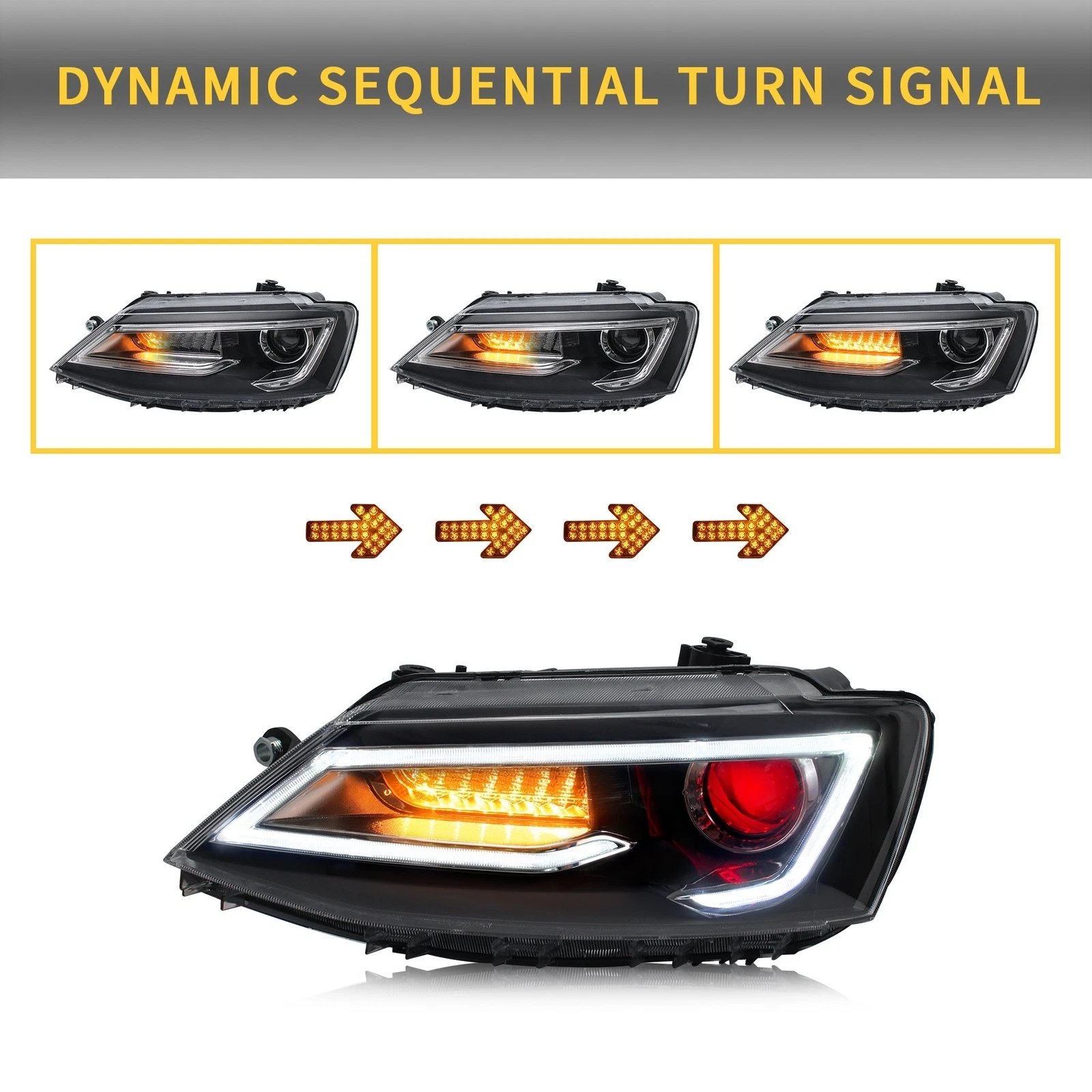 VLAND LED Headlights For Volkswagen 2011-2018 VW Jetta MK6 Pair - Image 15