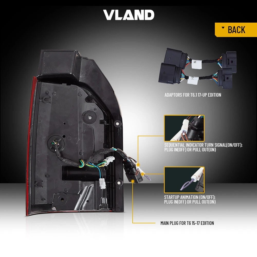 VLAND Pair Tail Light For Volkswagen 2016-2019 VW Transporter Multivan Caravelle T6 - Image 8