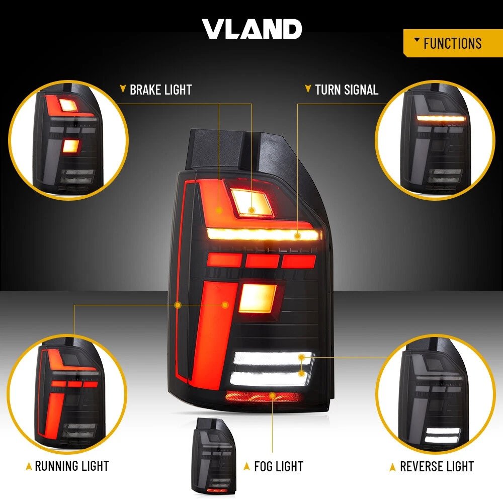 VLAND Pair Tail Light For Volkswagen 2016-2019 VW Transporter Multivan Caravelle T6 - Image 15