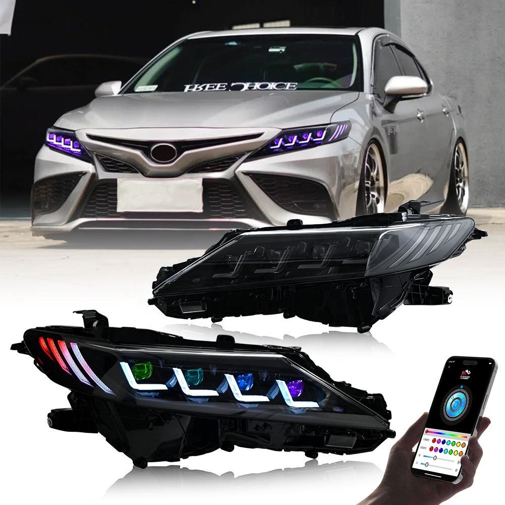 RGB Headlights for Toyota Camry 2018- 2024 with Animation Start-up Headlight