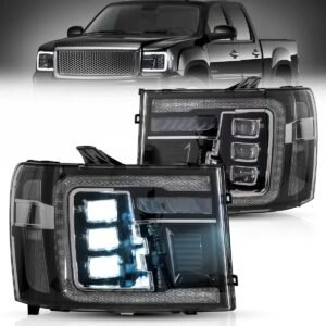Projector Headlights Clear For 2007-2013 GMC Sierra 1500 2500HD 3500HD Pair